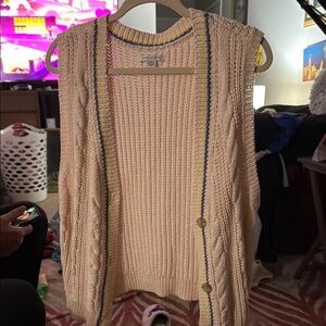 Women's Cream Cable Knit Sweater Vest